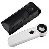 45X 拡大鏡 ガラス ジュエラーアイ ジュエリールーペ ループ 2 LEDライト