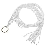 白い植物hangeringバスケット植木鉢ネットホルダーgardenpotリフティングロープホームガーデン植物ぶら下げストリング植木鉢ない含める-白い