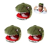 [吉祥寺良品] かぶりもの恐竜グリーン3点セット ガオーッとちょいコワだけど可愛い恐竜になりましょう！ふわふわぬいぐるみの帽子！お子様のおもちゃとしても最適！コスプレ、ハロウィン、仮装大会、マラソン、スキー、文化祭、学園祭、運動会、演劇、コント等各種行事でお役立ち！フリーサイズなのでお子様から大人の方まで着用可