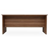 デスク パソコンデスク ワイド天板 コードスリット付き 木製 シンプルデスク PCデスク 幅160cm 奥行80cm ウォルナット