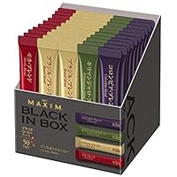 AGF マキシム ブラックインボックス アソート 50本 【 スティックコーヒー 】【 プチギフト 】【 コーヒー つめあわせ 】【ブラジル・ブレンド20本、コロンビア・ブレンド10本、モカ・ブレンド、キリマンジャロ・ブレンド10本】