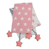 ピンクとグレーの秋冬のベビースカーフコットンスターウォームスカーフマフラー