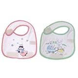 赤ちゃん・ベビー ガールズ ようせいとうさぎのデザイン ベルクロストラップ スタイセット 2枚入 女の子 (ワンサイズ) (ピンク/グリーン)