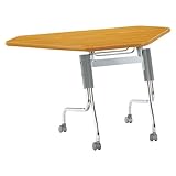 コーナーテーブル【メッキ脚パネルなし・幅1248×奥行き450mm】パネル無し カラー:オーク