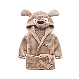 （オチェーンタ）ふわもこ ルームウェア ロング丈 部屋着 前開き 冬 セレブ気分 防寒 吸水 防臭 もこもこ可愛い 子供用　ボーイズ　ガールズ犬　120CM