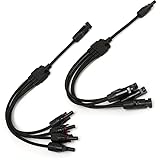 BLACK MC4 コネクター Y型並列用 1-4分岐ソーラーパネル並列 1ペア ル 1-4分岐ソーラーパネル並列コネクター1ペア