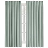 Hansleep カーテン 1級遮光 2枚組 幅100cm丈200cm カルダモングリーン 断熱 防寒 防音 省エネ 厚手 無地 おしゃれ 