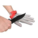 DLGLOBAL ステンレスメッシュ手袋耐切創手袋最高の防刃機能を持つステンレスメッシュグローブ耐性手袋 M