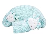 Maven Gifts: Turquoise Giraffe Baby Blanket and Curved Pillow Set by Maven Gifts