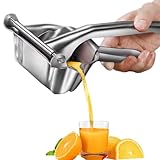 HCTOOL 手動ジューサー レモンしぼり器 小型 果物 手動 フルーツ絞り器 ジューサー レモン絞り 低温調理 ジュース絞り器 業務用 家庭 304ステンレス鋼 ハンドジューサー (26*11.5*10.8 cm 400 ml)