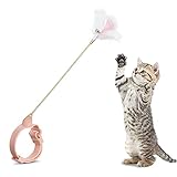 PetBOYA 猫おもちゃ 首輪付き猫のおもちゃ 天然鳥の羽棒鈴付き 猫の羽のおもちゃ 猫のインタラクティブなおもちゃ ペットグッズ ねこ用品
