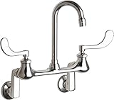 Chicago Faucet Company Wall Mount Off Set Hospital Sink Faucet with with 3-1/2" Rigid / Swing Goosen