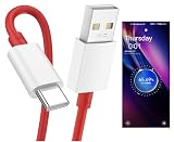 100W SuperVOOC急速充電ケーブル OPPO A55 5G / A93 / A93 5G / Reno7・OnePlus・Realme対応 SuperDart/Warp Charge対応 Android Auto対応 高速データ転送480 Mbps USB-Cケーブル 1 m レッド