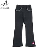 AIMABLE(エマーブル) 裏シャギー「無地」ロングパンツ・ブラック【1604】【C】 100 ブラック(BK)