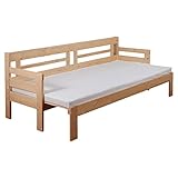 【JAJAN】天然木すのこソファベッド【シオン】本体+マットレス ナチュラル[スライド 伸縮式 ソファーベッド]シングルベッド[クーポンで更にお得]