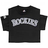 Colorado Rockies (大人用中) 100 %コットンクルーネックMLB公式ライセンス商品MajesticメジャーリーグレプリカTシャツジャージー