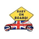 愛車のドレスアップに BMW MINI デザイン BABY ON BOARD カーステッカー (カラー)
