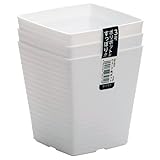 ウェーヴ 角ポット 580ml 3個セット ホワイト