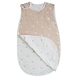 （アーネス）Arnes ベビー スリーパー 改良型 ふわり6重ガーゼ オーガニックコットン 100% 保証付き (2歳～7歳頃向け) (ブラウンスター)