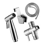 Dovewill 浴室用水栓　ハンドヘルド型　7/8 インチ　Tアダプター付き　ドゥーチェットキット　ステンレス製