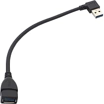 Amazon.co.jp: 変換名人 USB3.0 延長ケーブル 20cm [ Aオス端子・、右L