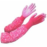 ユニワールド ガーデンヴェール 袖付き手袋 Sサイズ フリルロング マゼンタ 5360