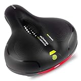 自転車サドル ソフトサドル 超肉厚PUレザー 低反発サドルクッション お尻痛くない クッション 衝撃吸収 通気性 穴開き 夜間反射条/レンチ