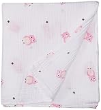 lulujo Muslin Cotton Swaddling Blanket - Pink Owl by lulujo Baby