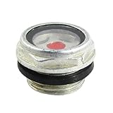 uxcell　オイルレベルサイトグラス　金属材質　ガラス材質　クリア　ブラック　レッド　シルバートーン　Oリング　メタル