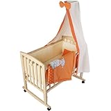 Infantastic Baby Bed 3in1 Multifunctional Bedside Co-Sleeper (Orange-White) Child Nursery Furniture 