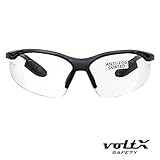 voltX[コンストラクター] セーフティグラス フルレンズ リーディンググラス保護めがね 欧州規格CE EN166f 適合 （+1.5 D、クリア) － ラップアラウンド型 － 長さ調整ストッパー付