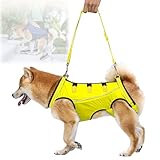 GIIPET-犬用介護ハーネス 犬 介護用ハーネス 歩行補助 老犬 けが 介護用品 脱着簡単 老犬/怪我/手術/快復中/病気 中型犬 小型犬 介護 服 脚 障害 リハビリ 散歩 胴輪 犬の前足と後ろ足の補助 お出かけ便利 (イェロー, S(4-8kg)))