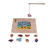 Rolimate2歳の歳の学年の子どもたちの年齢に、初期のデスクトップを移動する就学前教育初等教育初等教育木製磁気漁具上の16の木製のパズルのおもちゃの釣りゲームシリーズは子供の男の子と女の子の幼児ユ