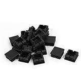 DealMux 25 mmx25 mm Praça de plástico Blanking Tampas inserções Tubo 20pcs Preto