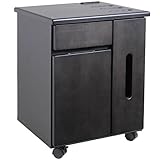 タンスのゲン ナイトテーブル キャスター コンセント付 引き出し 北欧 ブラウン 17010056 NA