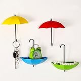 Bescarカラフルな傘キーホルダー、キーハンガー、キーラック壁、壁キーホルダー、キーオーガナイザーキージュエリー、その他の小さなアイテム(6個)