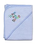 Frenchie Mini Couture 40"x30" (101 6cmx76 2cm)吸収性フード付き大判タオル I Love My Mommy(ライトブルー) (並行輸入)