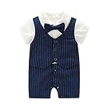 子供服 カバーオール ジャンプスーツ 春夏秋 ボーイズ 男の子 キッズ 新生児 可愛い 綿 紳士スタイル 蝶ネクタイ 柔らか おしゃれ 素敵 ロンパース 半袖