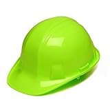1EA-Regular Brim Hard Hat (Ratchet Suspension) - HIVISLIME-One-Size by Occunomix