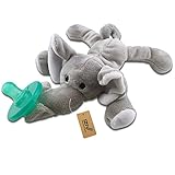 iZiv幼児おしゃぶり - ユニセックスベビー用のソフトぬいぐるみおもちゃ（象）
