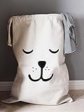 Happiest ランドリー ボックス バック 可愛い 大きい 巾着袋 洗濯かご おもちゃ入れにも (スリープ)