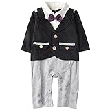 Zhhlaixing 高品質の Baby Boy Cotton Casual Gentleman Romper Newborn Fashion Long Sleeve Jumpsuit