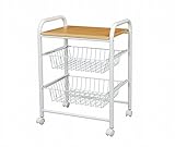 エイ・アイ・エス(AIS) スチールワゴン2段  ホワイト/ビーチ KW-5470