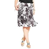 INCウィメンズプリント膝丈Aラインスカート