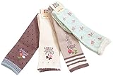 【 Angel Kids 】 カントリー柄 女児 ハイソックス 4足 セット キッズ 靴下 ボーダー 森ガール ＃484 (デザインB★15～19㎝) …