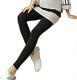 (THK) 優しく 包む マタニティ ロング 丈 タイツ ストッキング ストレッチ パンツ レギンス スパッツ 妊婦 ウェア (ブラック L)