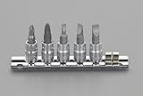 エスコ 1/4"sq/5個組[+-]ビットソケット EA617CP