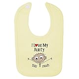 (フロソ) FLOSO 赤ちゃん・ベビー用 I Love My Aunty This Much(このぐらいおばちゃんが好き)プリント ベルクロビブ スタイ (ワンサイズ) (レモン)