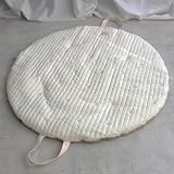 mela-B Roundmat ベビーマット サニーマット 直径100cm 洗える 綿100％ リバーシブル ラウンドマット 円形 イブル 月齢フォト Essential Ivory Star&Moon