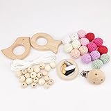 Mamimami Home 歯固め 安全素材 おしゃぶり　授乳看護用 おしゃぶりのチェーン と　ブレスレット DIY 材料パッケージ チュアブル　噛がため　幼児玩具　赤ちゃんの贈り物　ベビーギフト　女